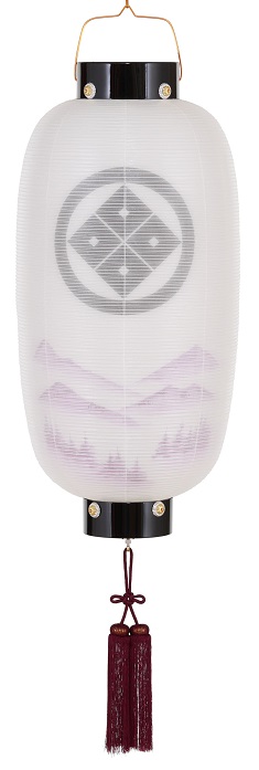 盆提灯 門提灯 長 絹二重 小 電池式LED（8324-GJ-090AC）
