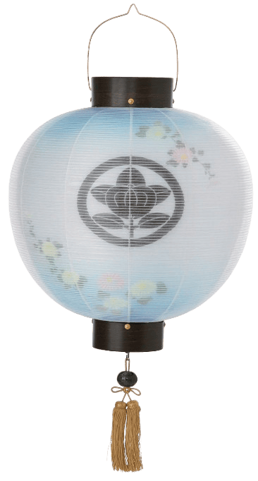 盆提灯 門提灯 丸 絹二重 涼菊 尺五丸 15号 電気コード式（K8523）