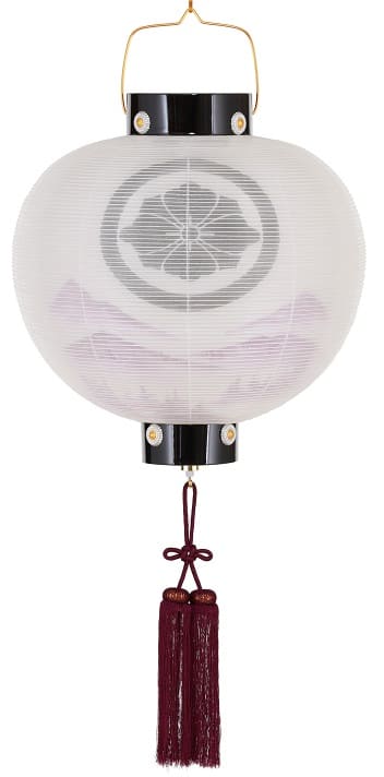 盆提灯 門提灯 丸 絹二重 13号 尺三丸 電池式LED（8324-GJ-023AC）