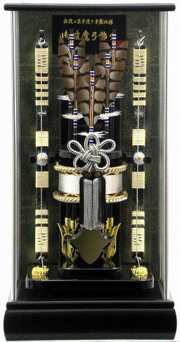 破魔弓 高雅（こうが）15号 高さ52.5cm ケース入 四角 黒塗り（X506A）