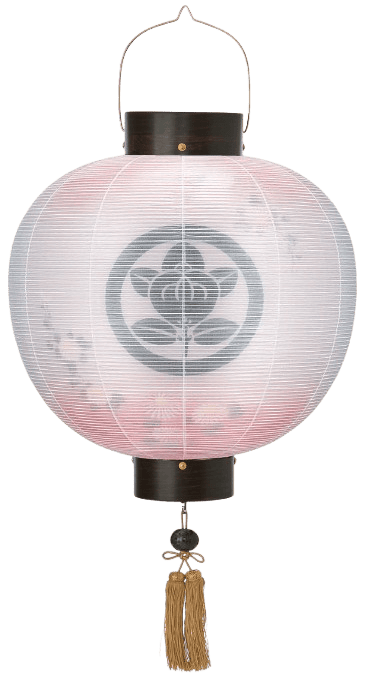 盆提灯 門提灯 丸 絹二重 菊 尺三丸 13号 電気コード式(K8347)