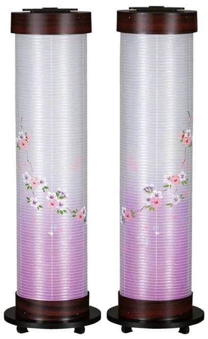 盆提灯 創作提灯 伸縮提灯 枝垂れ桜 桜調 絹二重対柄（F8772W）