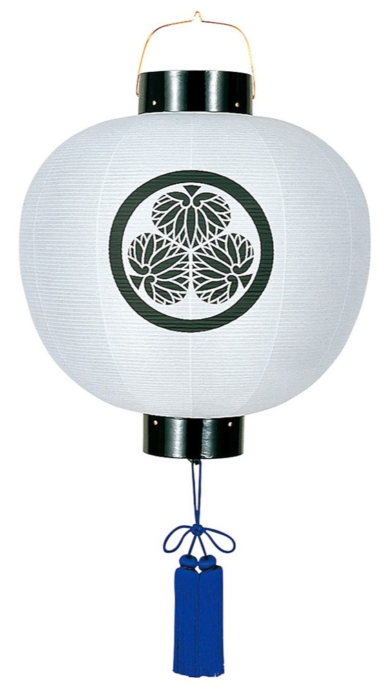盆提灯 門提灯 丸 ビニロン無地 15号 尺五丸 電池式LED(6115-9)