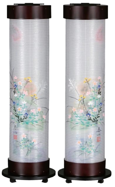 盆提灯 創作提灯 伸縮提灯 優美 桜 絹二重対柄（F2787W）