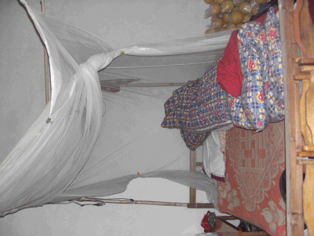 und Tealas 1,20m breites Bambusbett (ohne Matratze, genau), das wir uns für 3 Nächte geteilt haben - Was für ein Erlebnis!