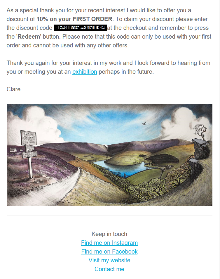 subscribing to mailing list at shows and exhibitions marketing your art or craft online