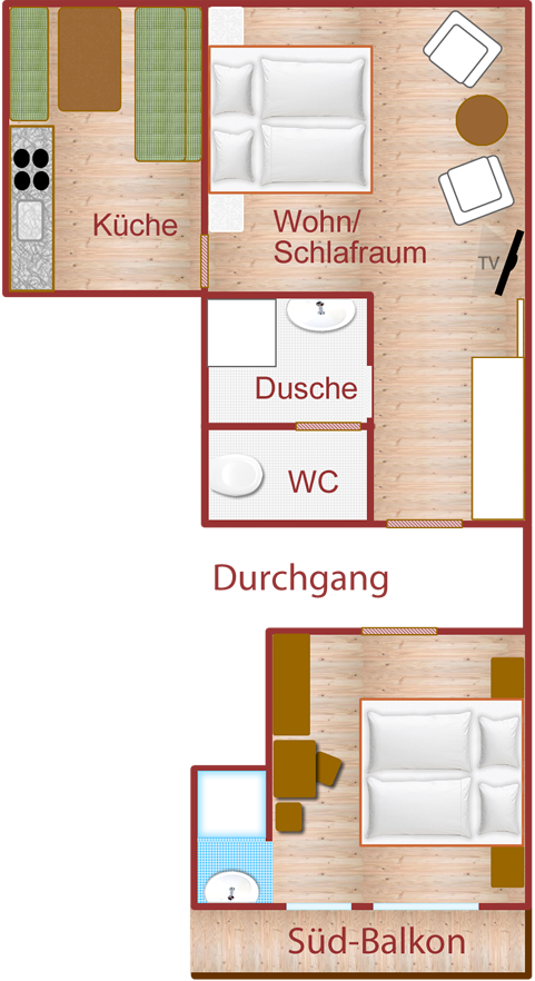 Apartment XL mit zusätzlichem Doppelzimmer