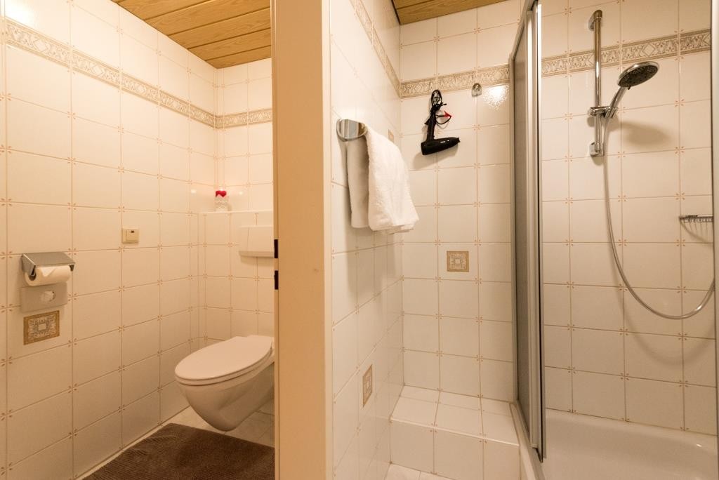 Dusche und WC sind getrennt.