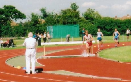 Pete Kellie on his way to win the steeplechase