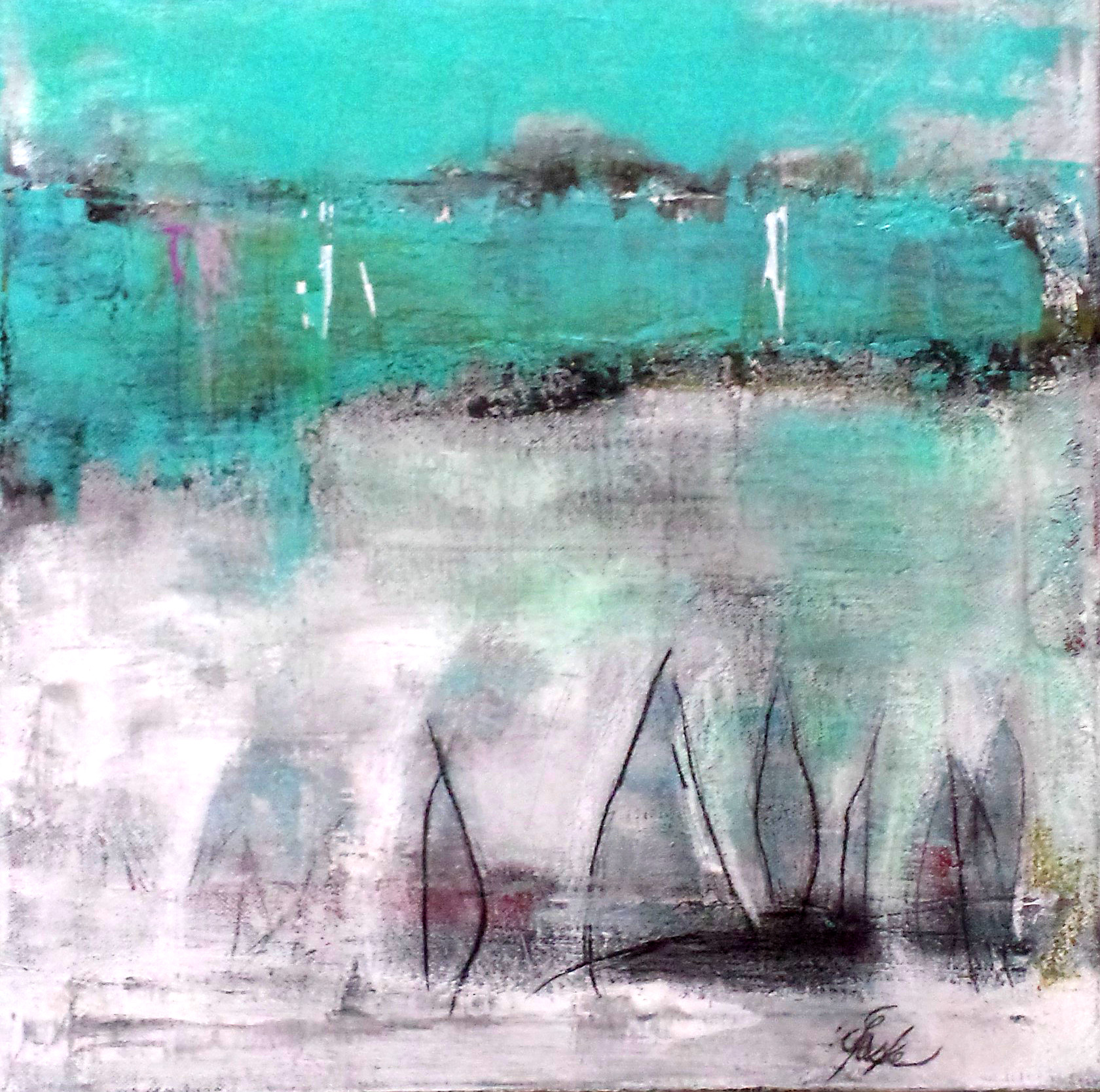 "Winter am See II" - 40x40 cm