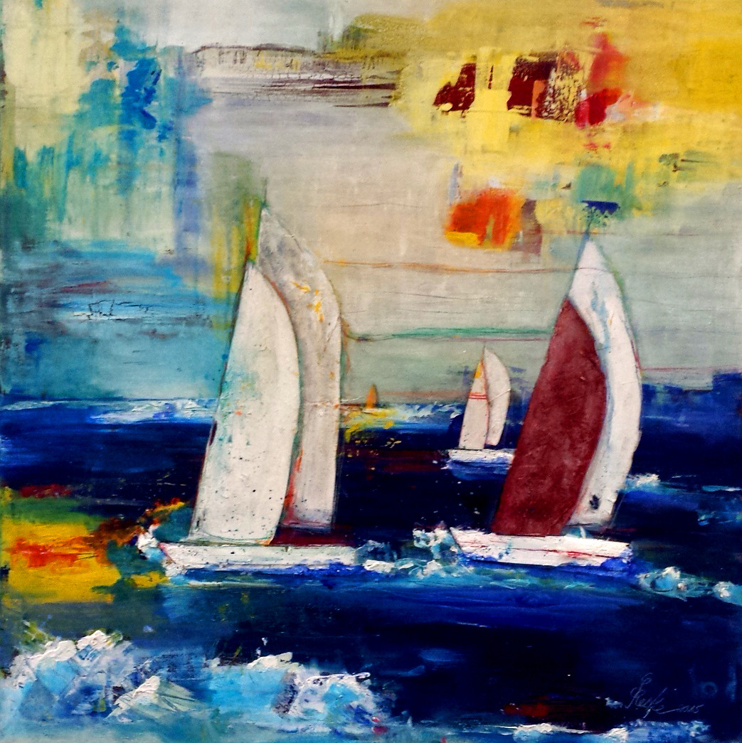 "Bunter Tag" - 80x80 cm