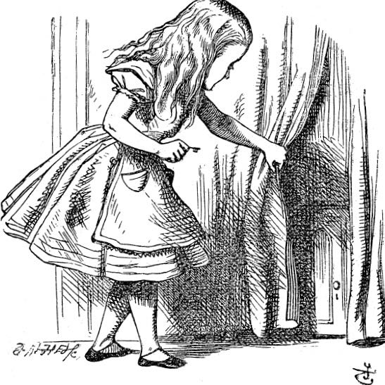 Illustration d'origine (1865), par John Tenniel (28 février 1820 – 25 février 1914), du roman de Lewis Carroll, Alice au pays des merveilles.