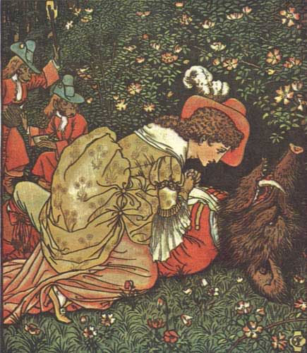 La Belle et la Bête, illustration de Walter Crane (1874).