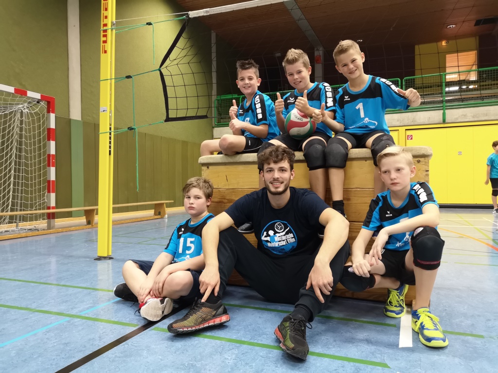 mU13 2018/2019,  Tjalt, Philipp, Silas, Nils und Ben, Trainer Louis Wieczorek