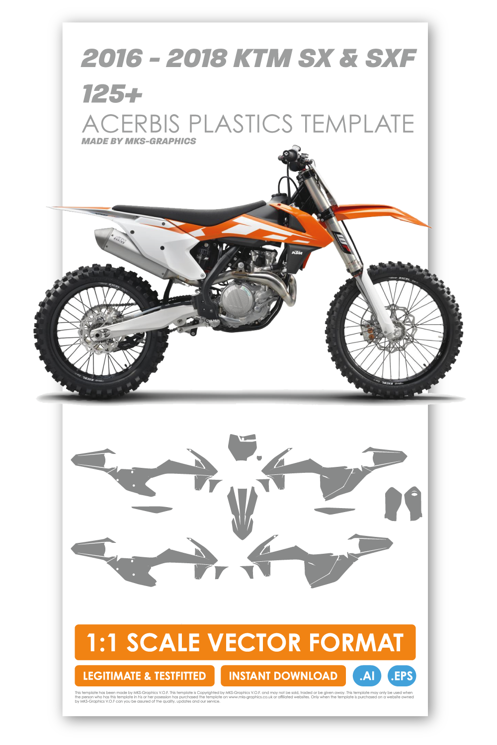 KTM SX SXF 125 250 450 2016 2017 2018 template Legit