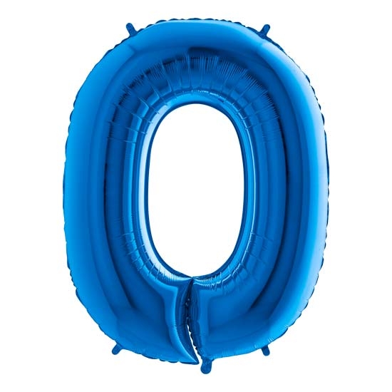 balon cyfra 0 niebieska