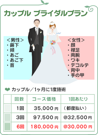 カップルブライダル脱毛/脱毛フルール