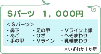 Sパーツ価格1,000円