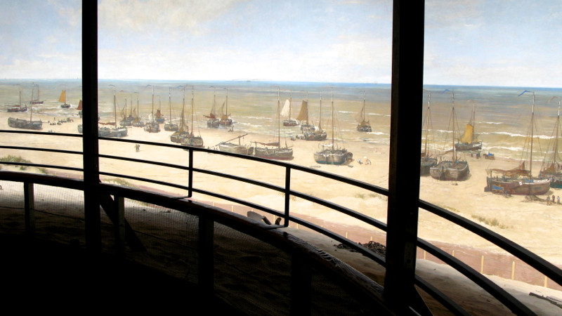 Die Schiffe am Strand von Scheveningen, abgebildet auf dem Panorama Mesdag