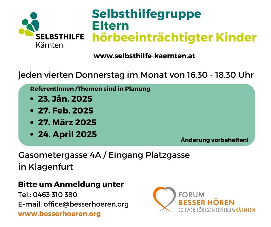 Selbsthilfegruppe Eltern hörbeeinträchtigter Kinder