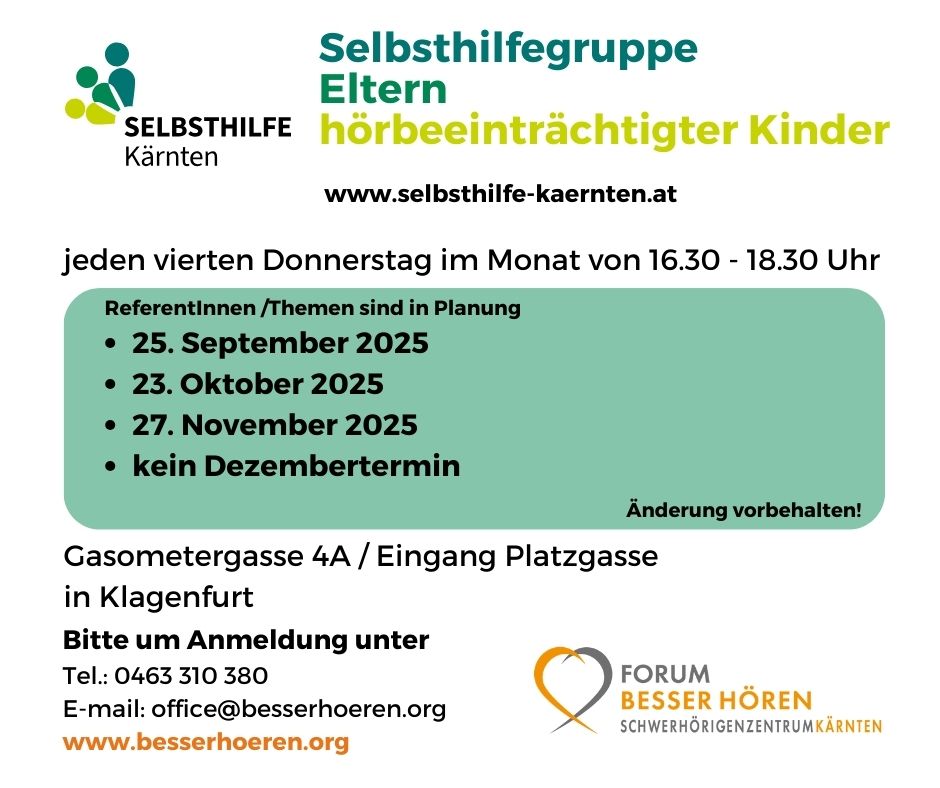 Selbsthilfegruppe für Eltern hörbeeinträchtigter Kinder