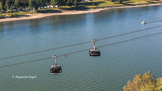 cable car over river rhine at koblenz
