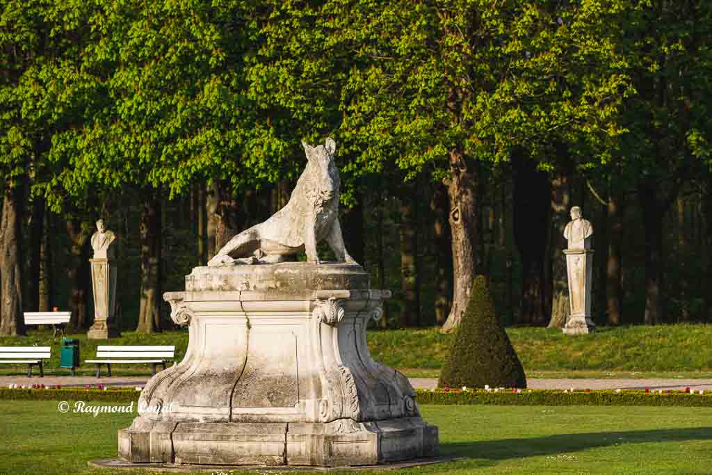 nordkirchen palace terrace garden boar sculpture on pedestal