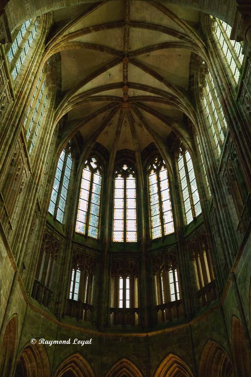 Mont Saint-Michel Abbey Church - looking into the roof