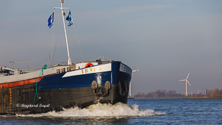 barge on the river Rhine