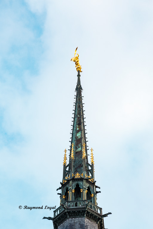 mont saint-michel abbey church spire