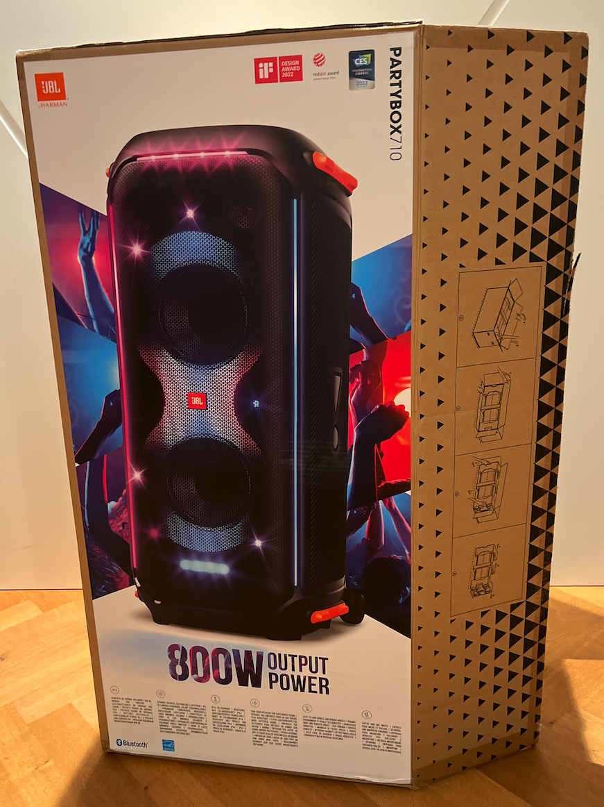 Partymusikbox, starkes Premium Modell = (800 Watt, Bluetooth, USB, Karaoke!, Mikrofon Eing., Lichtshow)
