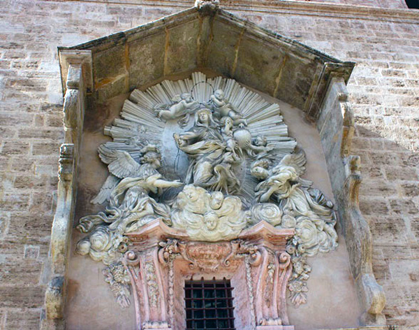 Rosetón cegado de la Iglesia de los Santos Juanes en Valencia.