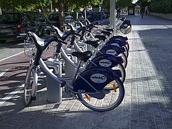 Bicicletas de alquiler (Valenbisi) en la ciudad de Valencia