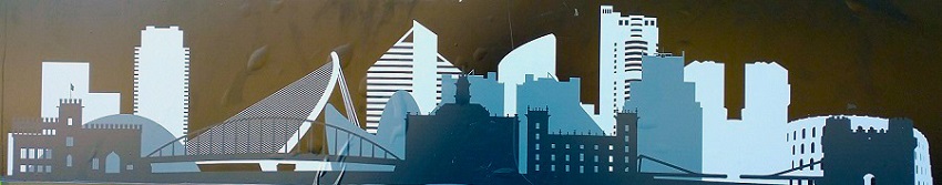 Ilustración de la ciudad de Valencia junto a la Ciudad de las Artes y las Ciencias.
