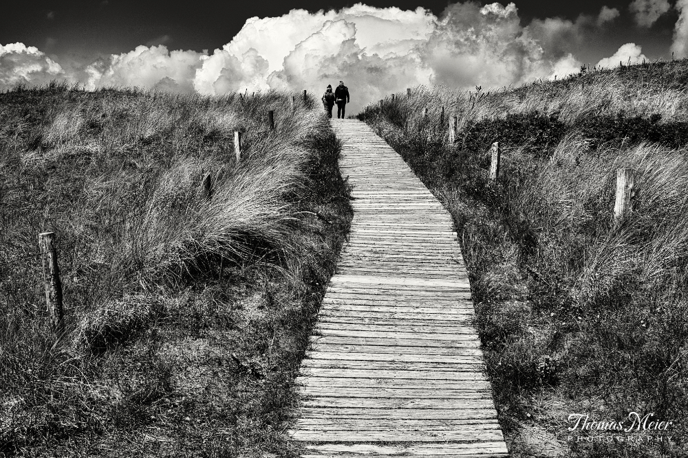 Bohlenweg gen Himmel auf Langeoog