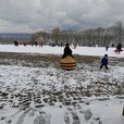 Gabriella mitten im Schnee