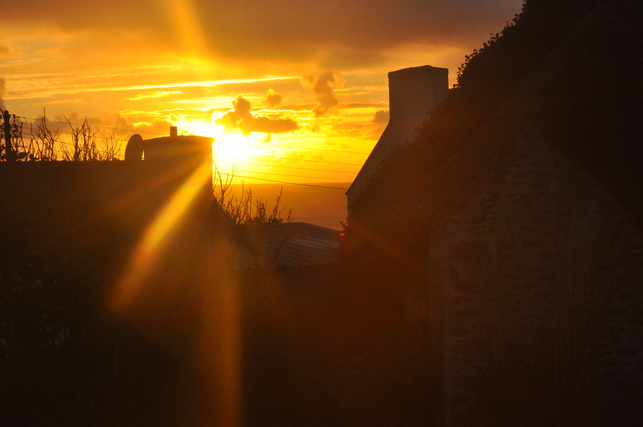 Sonnenuntergang von der Terrasse gesehen