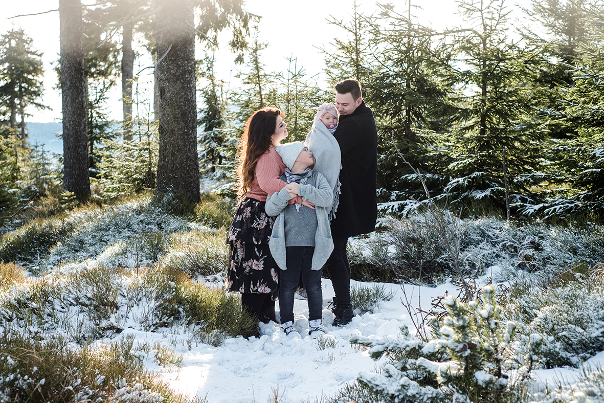 Familien Fotoshooting Leipzig, Familienfotos Leipzig, Fotoshooting im Schnee