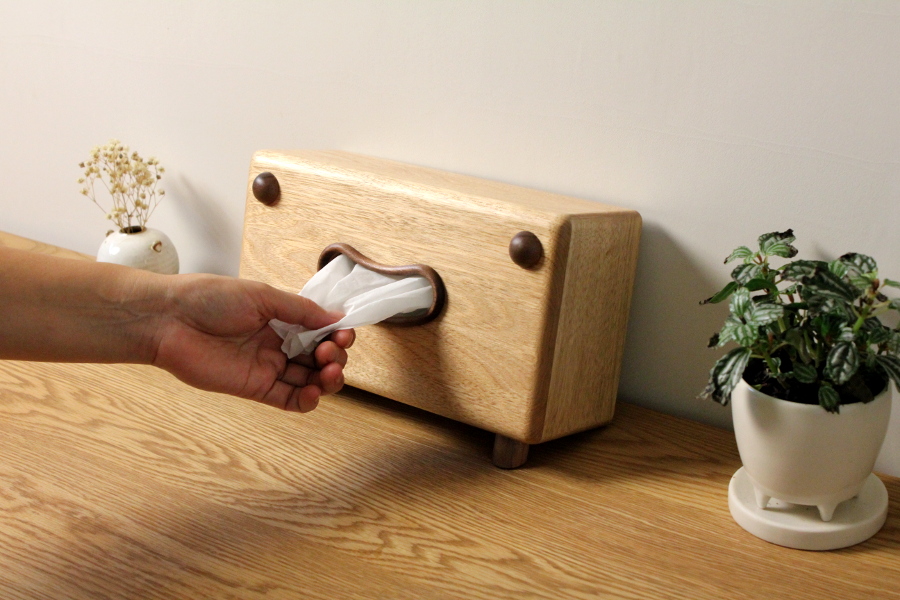 木製ティッシュケース - 無垢の家具工房ひょうたん蔵