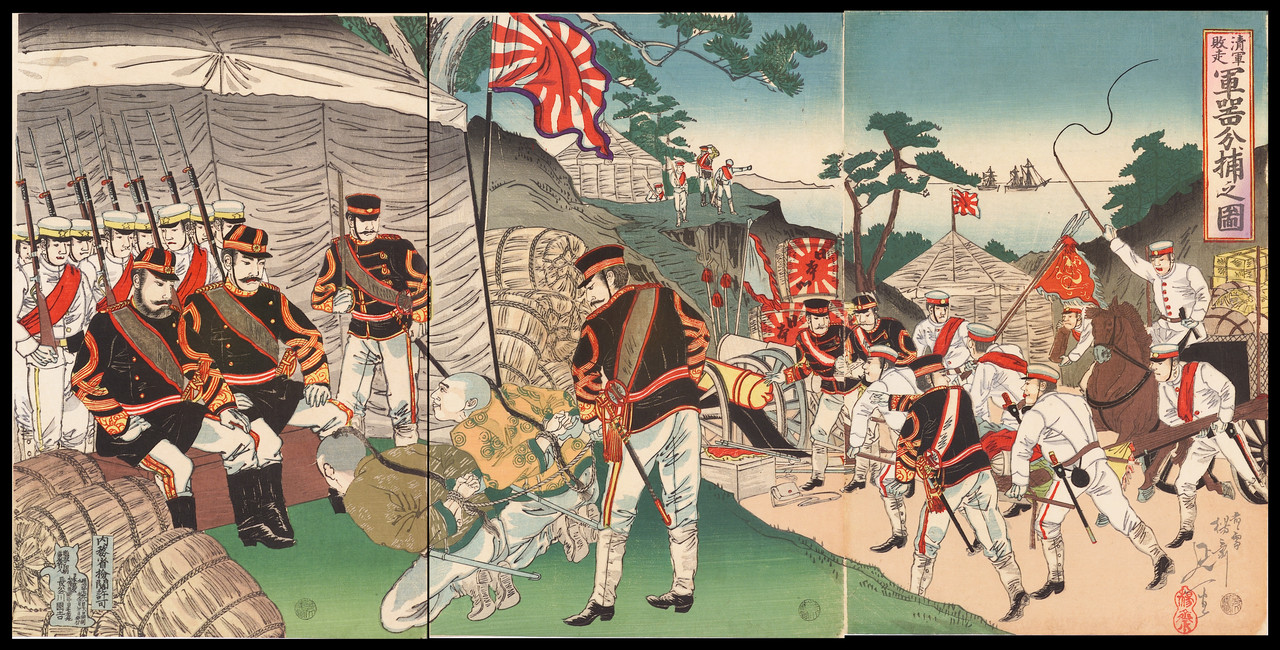 国会図書館蔵「051清軍敗走軍器分捕之圖」の異版である。