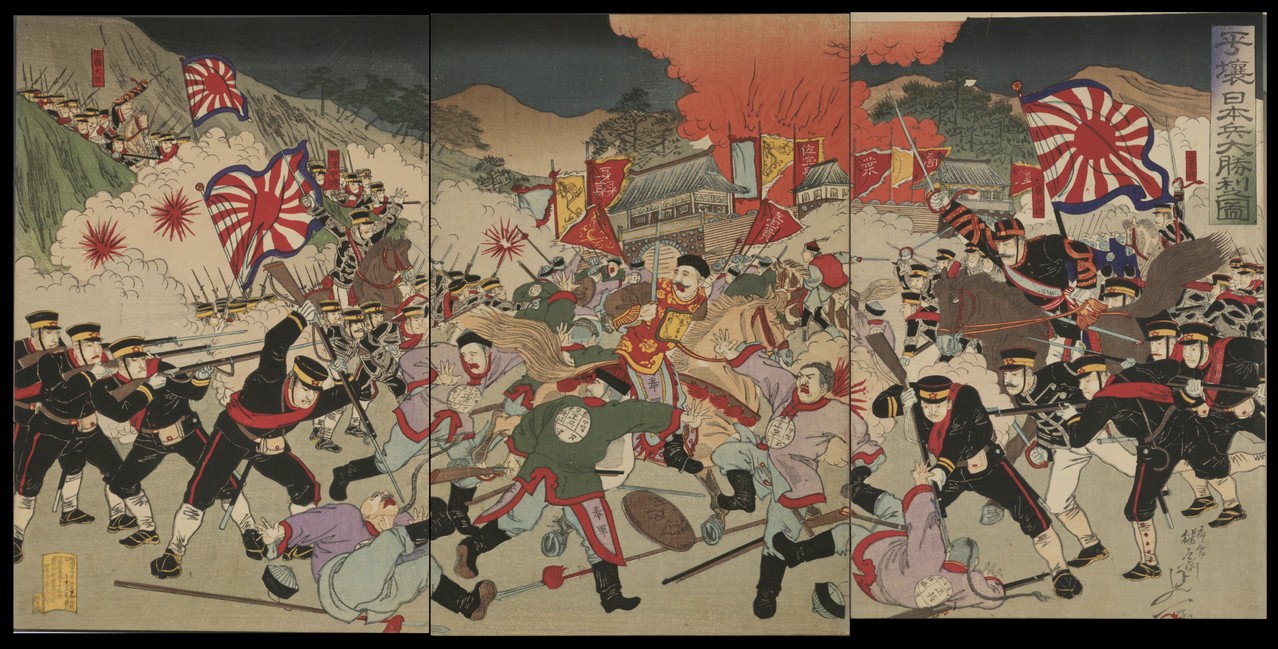 D125平壌日本兵大勝利之図 - 日清戦争錦絵美術館