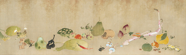 伊藤若冲 《果蔬図巻》(部分)1790年以前 福田美術館蔵 通期展示