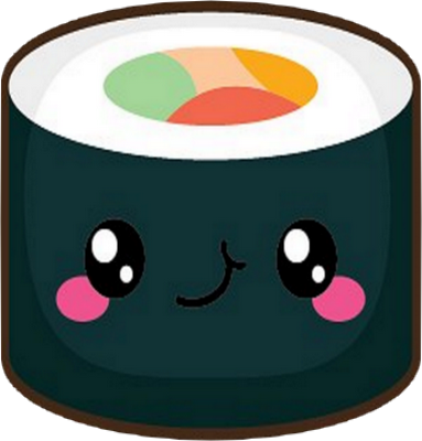 sushi - restauration - alimentation - smiley émoticône émoji cartoon clipart illustration - artémotic