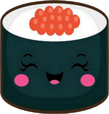 sushi - restauration - alimentation - smiley émoticône émoji cartoon clipart illustration - artémotic