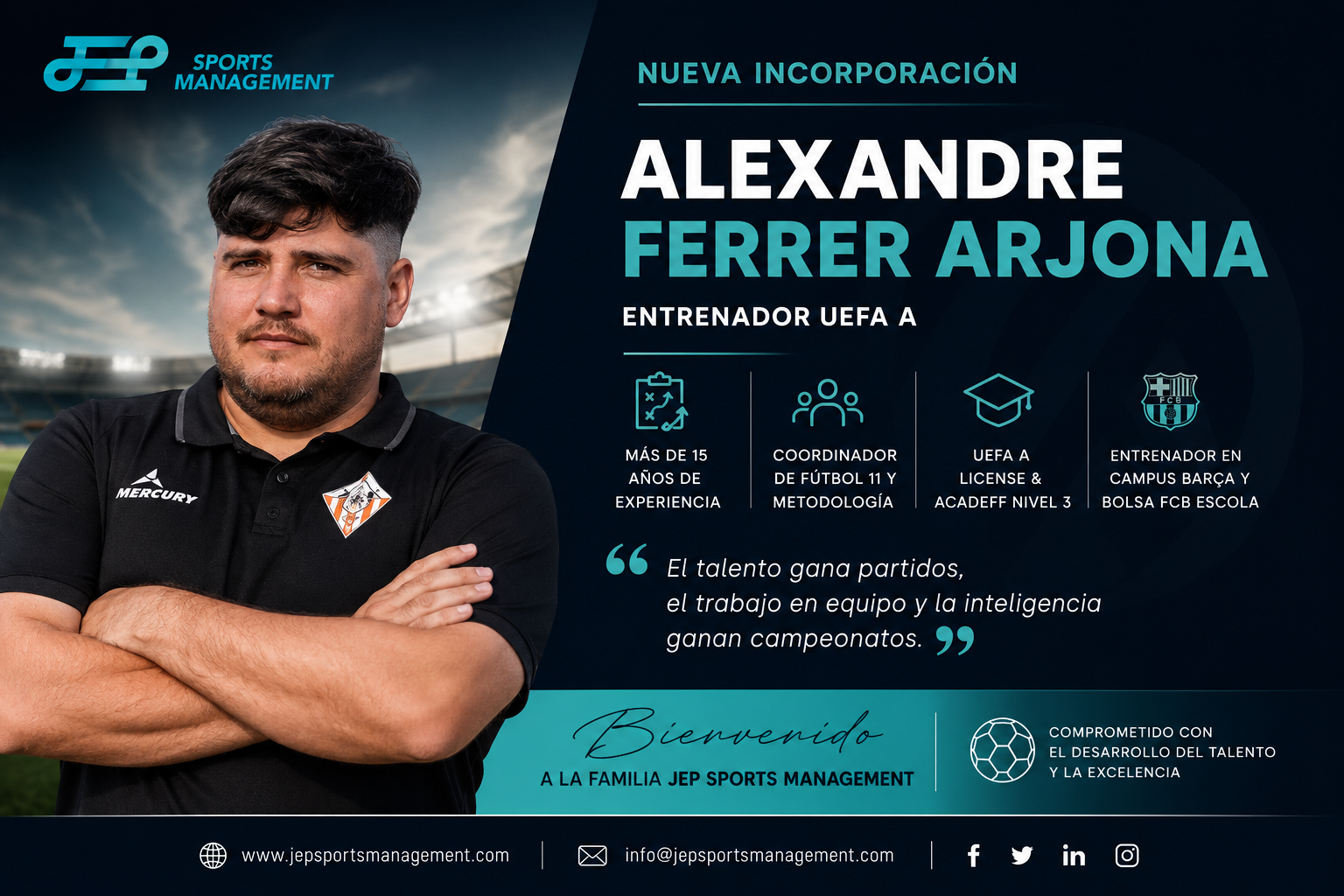 Alexandre Ferrer Arjona se incorpora a JEP Sports Management