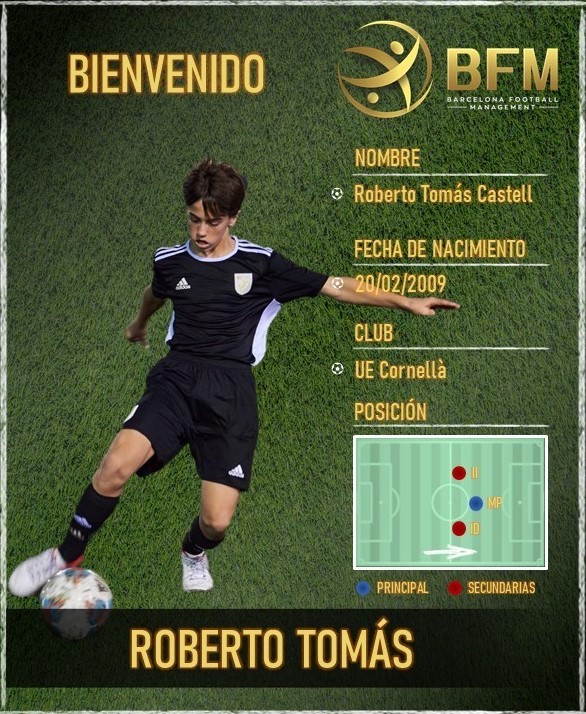 BFM, agencia asociada de JEP Sports incorpora a Roberto Tomás de la UE Cornellà