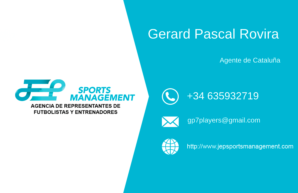 Gerard Pascal Rovira se incorpora como agente de fútbol a JEP Sports