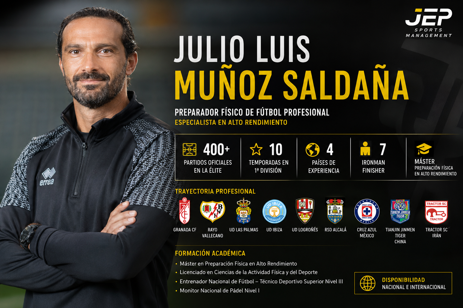 Julio Luis Muñoz Saldaña se incorpora a JEP Sports Management