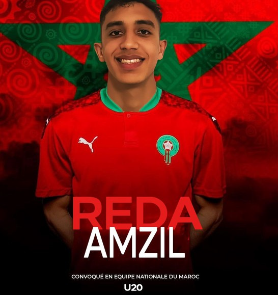 Reda Amzil en la selección sub20 de Marruecos