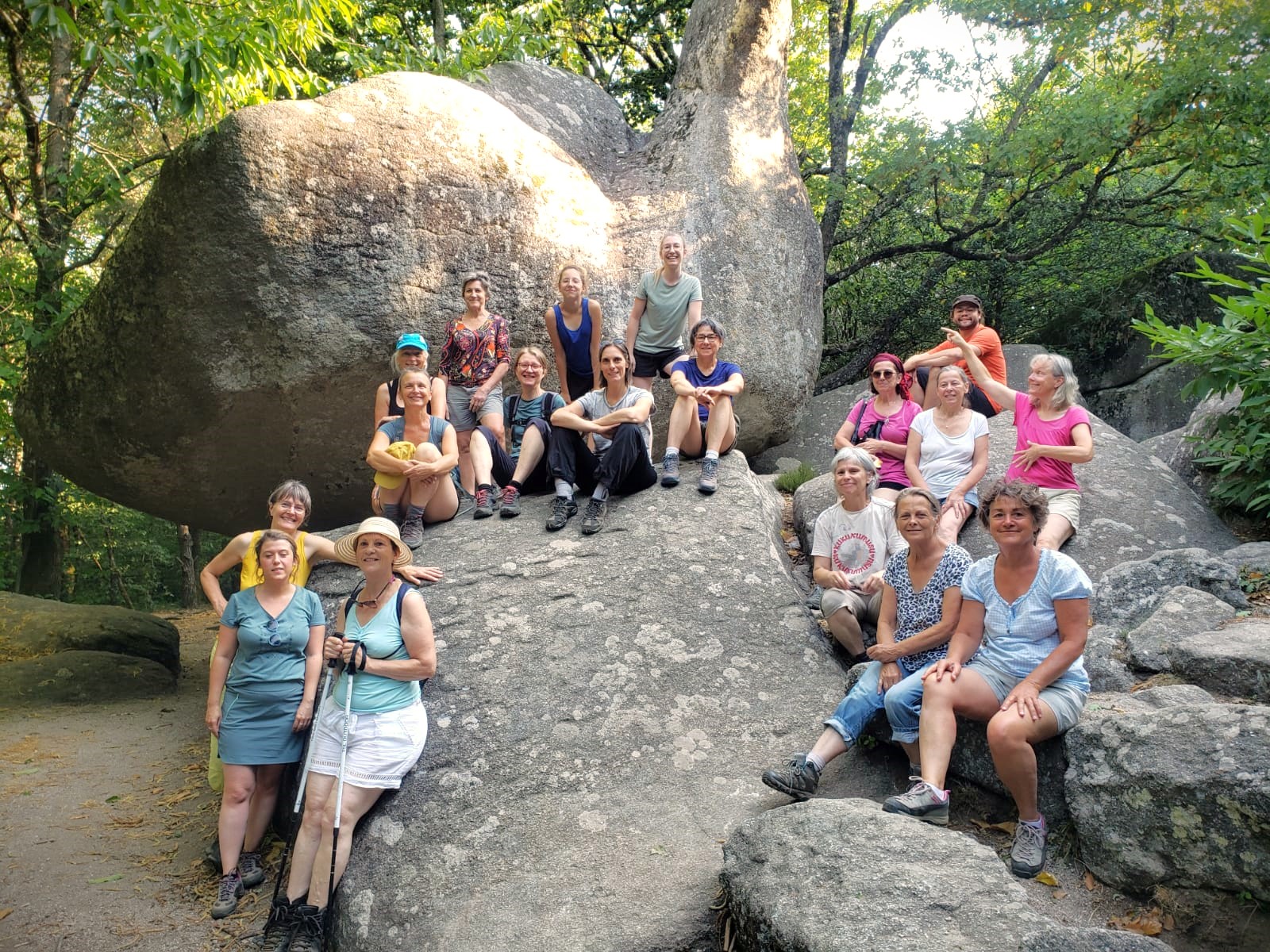 Découverte du Sidobre pour des participants d'un stage de Yoga le 19 juillet 2022